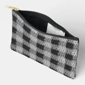 Pochette À Accessoires Tons Noir Et Gris Plaid Crochet Artistique Impress (Ouvrir)