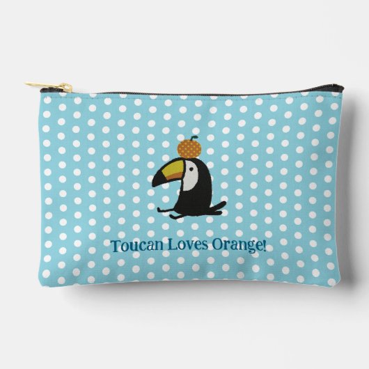 Pochette À Accessoires Toucan Loves Orange (Recto)
