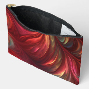 Pochette À Accessoires Tourbillon Abstrait rouge Iridescente