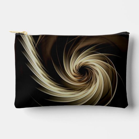 Pochette À Accessoires Tourbillon doré sur fond noir (Recto)