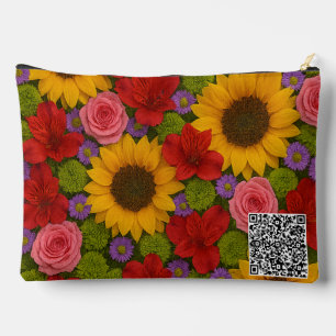 Pochette À Accessoires Tournesol et Rose