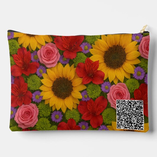 Pochette À Accessoires Tournesol et Rose (Verso)
