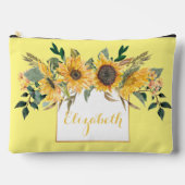 Pochette À Accessoires Tournesol Or Fleur florale personnalisée (Recto)