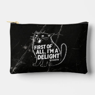 Pochette À Accessoires Tout D'abord Je Suis Un Délice De Chat Noir Rugiss