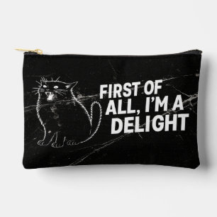 Pochette À Accessoires Tout D'abord Je Suis Un Délice De Chat Noir Rugiss