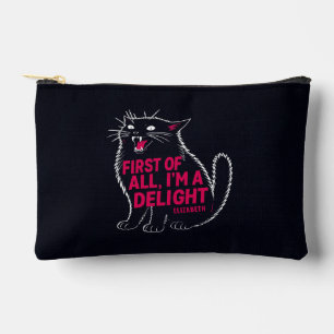 Pochette À Accessoires Tout D'abord Je Suis Un Délice De Chat Noir Rugiss