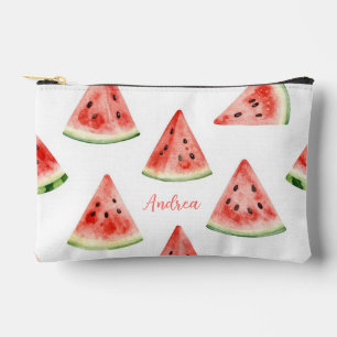 Pochette À Accessoires Tranche de pastèque personnalisée à l'aquarelle