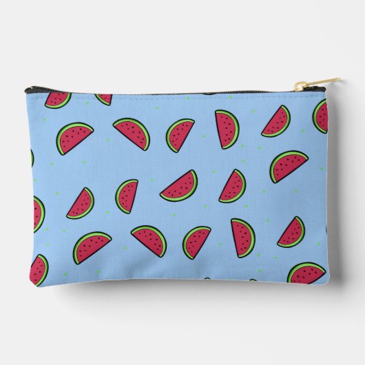 Pochette À Accessoires Tranches de pastèque sur bleu (Verso)