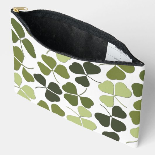 Pochette À Accessoires Trèfle vert dans une variété de nuances (Ouvrir)