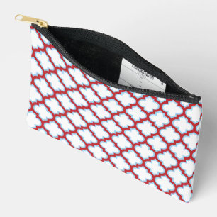 Pochette À Accessoires Trellis blanc et rouge, treillis, Quatrefoil