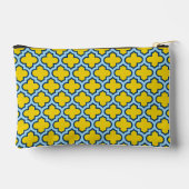 Pochette À Accessoires Trellis jaune et bleu bébé, treillis, Quatrefoil (Verso)