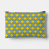 Pochette À Accessoires Trellis jaune et bleu bébé, treillis, Quatrefoil (Recto)