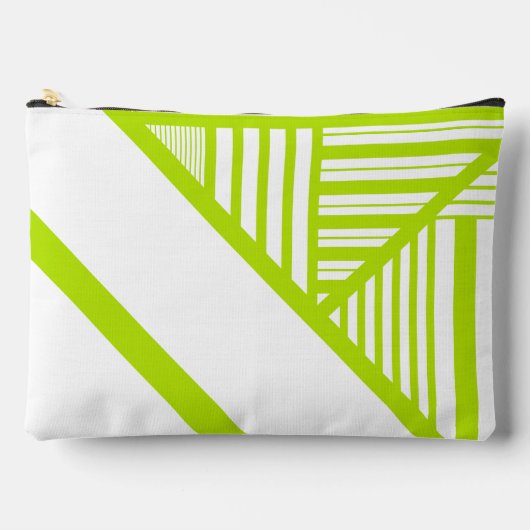 Pochette À Accessoires Triangle en Lime Vert et Blanc (Recto)