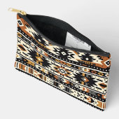 Pochette À Accessoires Tribal géométrique ton terrestre (Ouvrir)