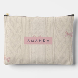 Pochette À Accessoires Tricot Confortable Personnalisé avec Accents de Ru