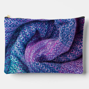 Pochette À Accessoires Tricoté Mélange Violet et Bleu Joli