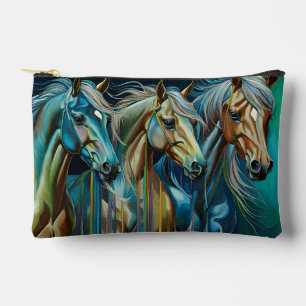 Pochette À Accessoires Trio des Chevaux - Amateurs de Cheval