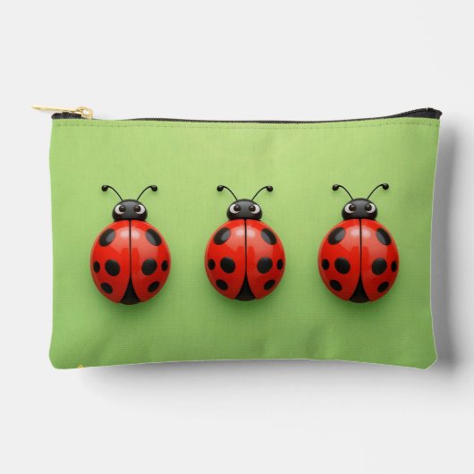 Pochette À Accessoires Trois coccinelles colorées (Recto)