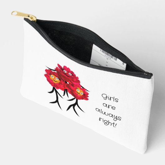 Pochette À Accessoires Trois pivoines (Ouvrir)