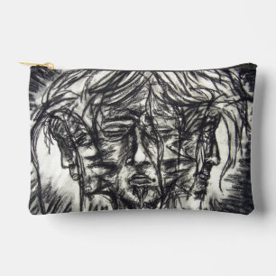 Pochette À Accessoires Trois visages de la maladie du métal Dessin de cha