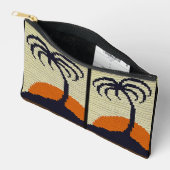 Pochette À Accessoires Tropical Palm Tree Sunset Artisan Crochet Imprimer (Ouvrir)