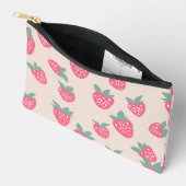 Pochette À Accessoires Trousse crayons fraise avec nom (Ouvrir)