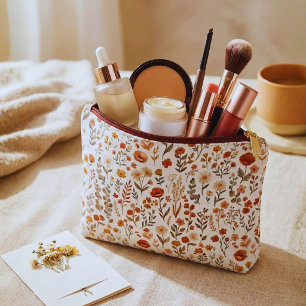 Pochette À Accessoires Trousse de Maquillage Cosmétique Floral Botanique