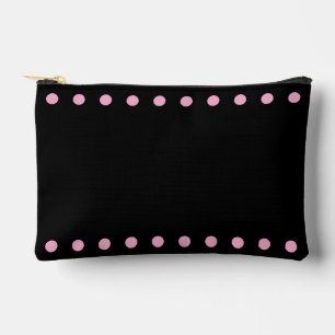 Pochette À Accessoires Trousse de Maquillage Perles (Noir & Rose)