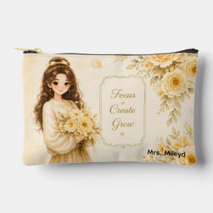 Pochette À Accessoires Trousse de maquillage Silk Garden jaune éditable