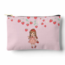 Trousse Kawaii Fille Fraise - Esthétique Rose Mign