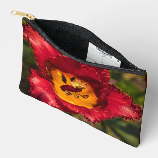 Pochette À Accessoires Tuliforme rouge (Ouvrir)