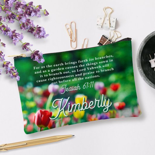 Pochette À Accessoires Tulip Fleur Jardin Bible Écriture Personnalisée