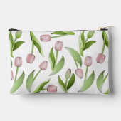 Pochette À Accessoires Tulipe Fleur Rose Moderne Monogramme (Verso)