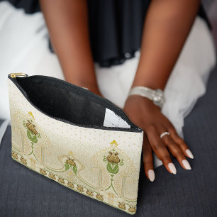 Pochette À Accessoires Tulipes Art Nouveau Alternant Délicats Fils