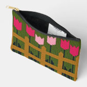 Pochette À Accessoires Tulipes roses Jardin vert Crochet Artiste Imprimer (Ouvrir)