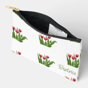 Pochette À Accessoires Tulipes rouges avec verdure