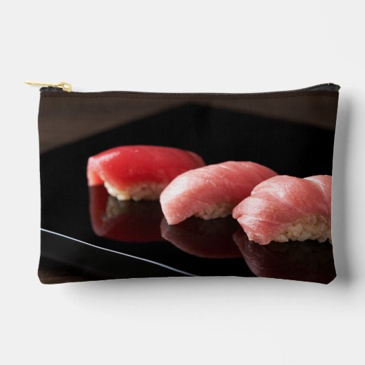 Pochette À Accessoires Tuna Trio Sushi Pouch – Elegant Minimal Style (Recto)