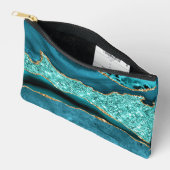 Pochette À Accessoires Turquoise Blue Gold Parties scintillant Sparkly Pe (Ouvrir)