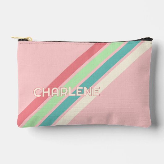 Pochette À Accessoires Turquoise personnalisé bleu Aqua Coral Lime Vert G (Recto)