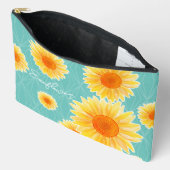 Pochette À Accessoires Turquoise tournesol (Ouvrir)