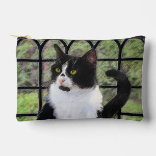 Pochette À Accessoires Tuxedo Chat dans la peinture de fenêtre Cute Art o