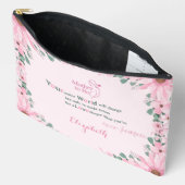 Pochette À Accessoires Typographie Bohème Florale Pour Future Maman (Ouvrir)