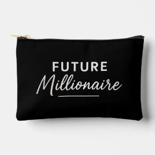 Pochette À Accessoires Typographie Noir et Blanc Motivation Moderne et Ép