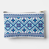 Pochette À Accessoires Ukrainian traditional vushuvanka folk pattern blue (Verso)