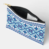 Pochette À Accessoires Ukrainian traditional vushuvanka folk pattern blue (Ouvrir)