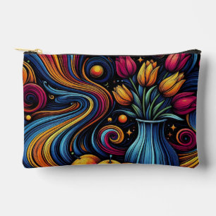 Pochette À Accessoires Un bouquet de tulipes radieuses