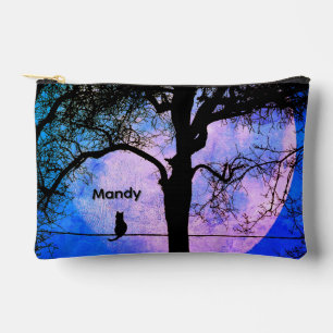 Pochette À Accessoires Un chat noir sur un fil Nom de la pleine lune