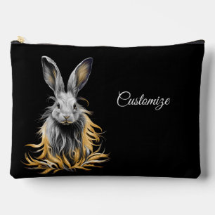 Pochette À Accessoires Un lapin gris génial en feu