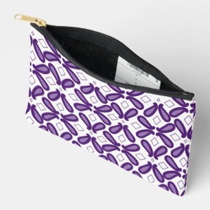 Pochette À Accessoires Un motif symétrique de couleur blanche et violette