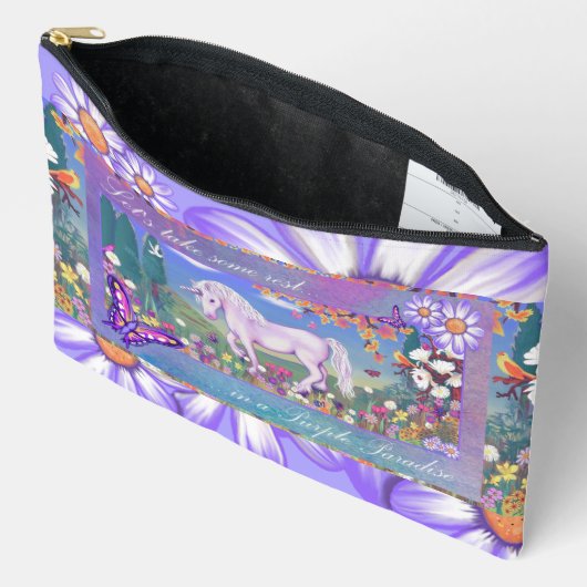 Pochette À Accessoires Un paradis mauve (Ouvrir)